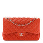 Lambskin Quilted Jumbo Double Flap Red
