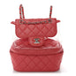 Crumpled Calfskin PVC Quilted Backpack Pink