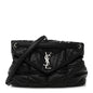 Lambskin Quilted Medium Loulou Puffer Monogram Chain Satchel Black
