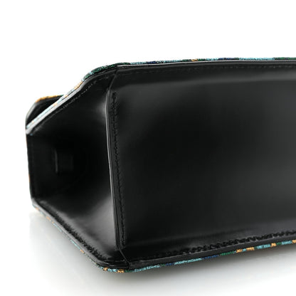 Iridescent Brocade Mini Sylvie Top Handle Bag Azure