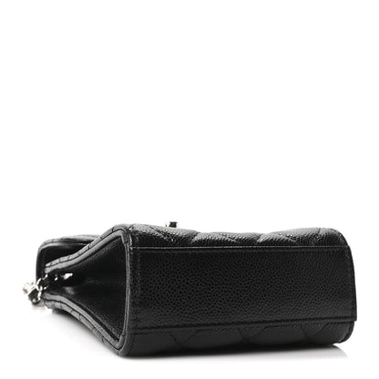 Caviar Quilted Classic Phone Holder Black