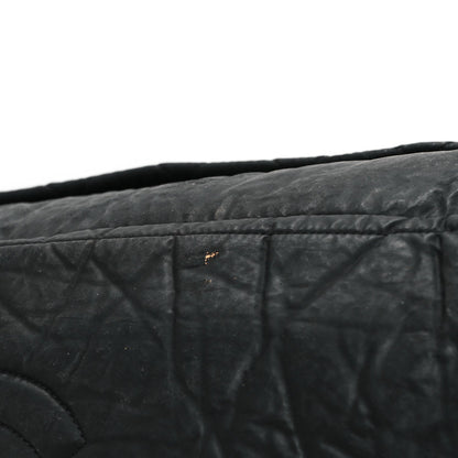 Coated Canvas Quilted Large Garment Travel Bag Black