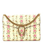 Calfskin Floral Print Mini Dionysus Chain Wallet Ivory Pink