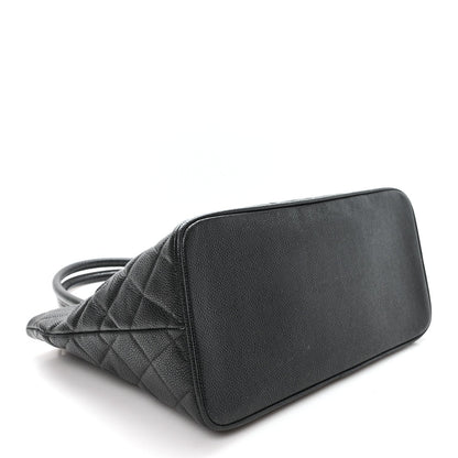 Caviar Quilted Medallion Tote Black