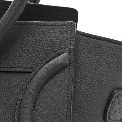 Baby Drummed Calfskin Micro Luggage Kohl