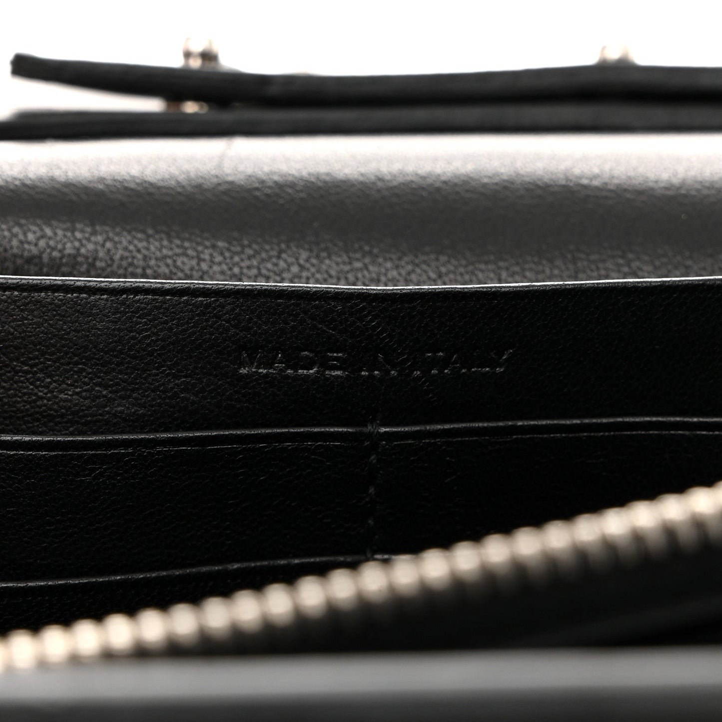 Calfskin Crocodile Embossed Cassandre Wallet On Chain WOC Black