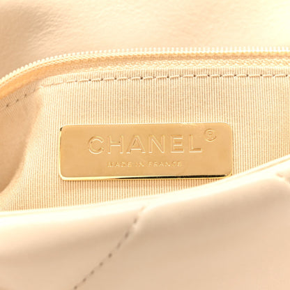 Lambskin Quilted Medium Chanel 19 Flap Light Beige