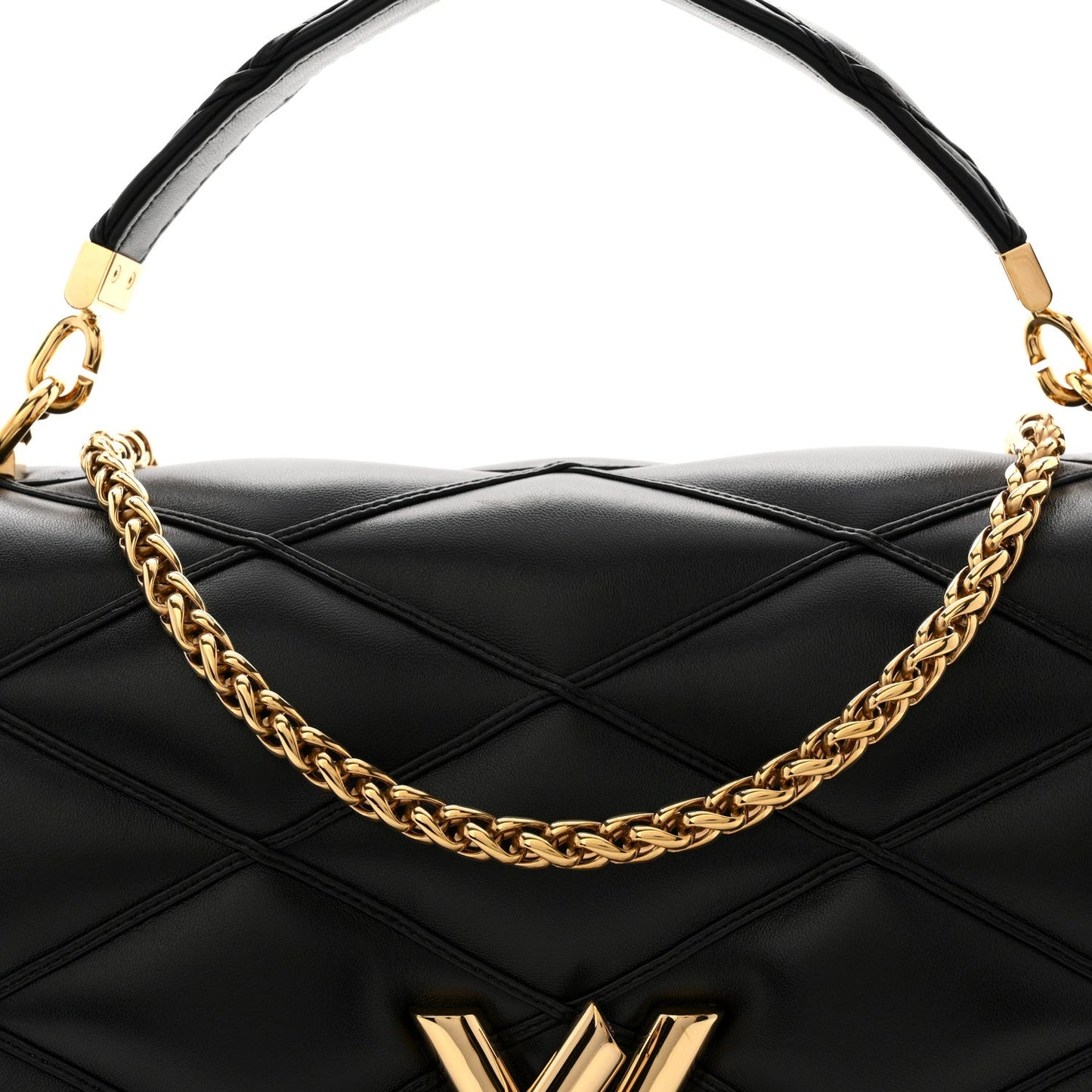 Lambskin Malletage Top Handle GO-14 GM Black