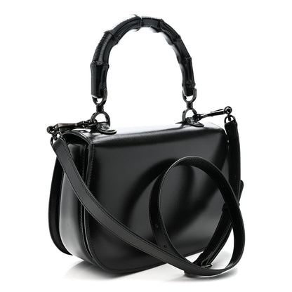 Boarded Dyana Lux Calfskin Web Monochrome Medium Bamboo 1947 Top Handle Bag Black