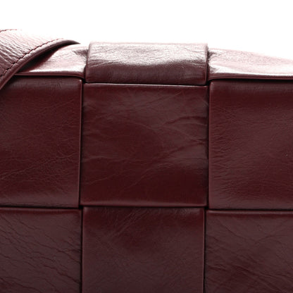 Paper Calfskin Maxi Intreccio Extra Mini Cassette Crossbody Bag Burgundy