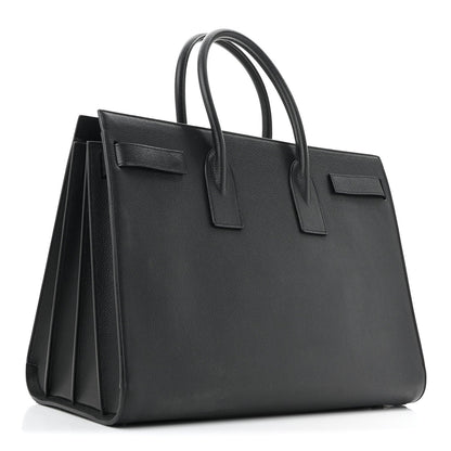 Grained Calfskin Large Sac De Jour Carryall Black