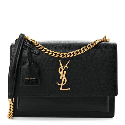 Coated Bark Calfskin Medium Monogram Sunset Black