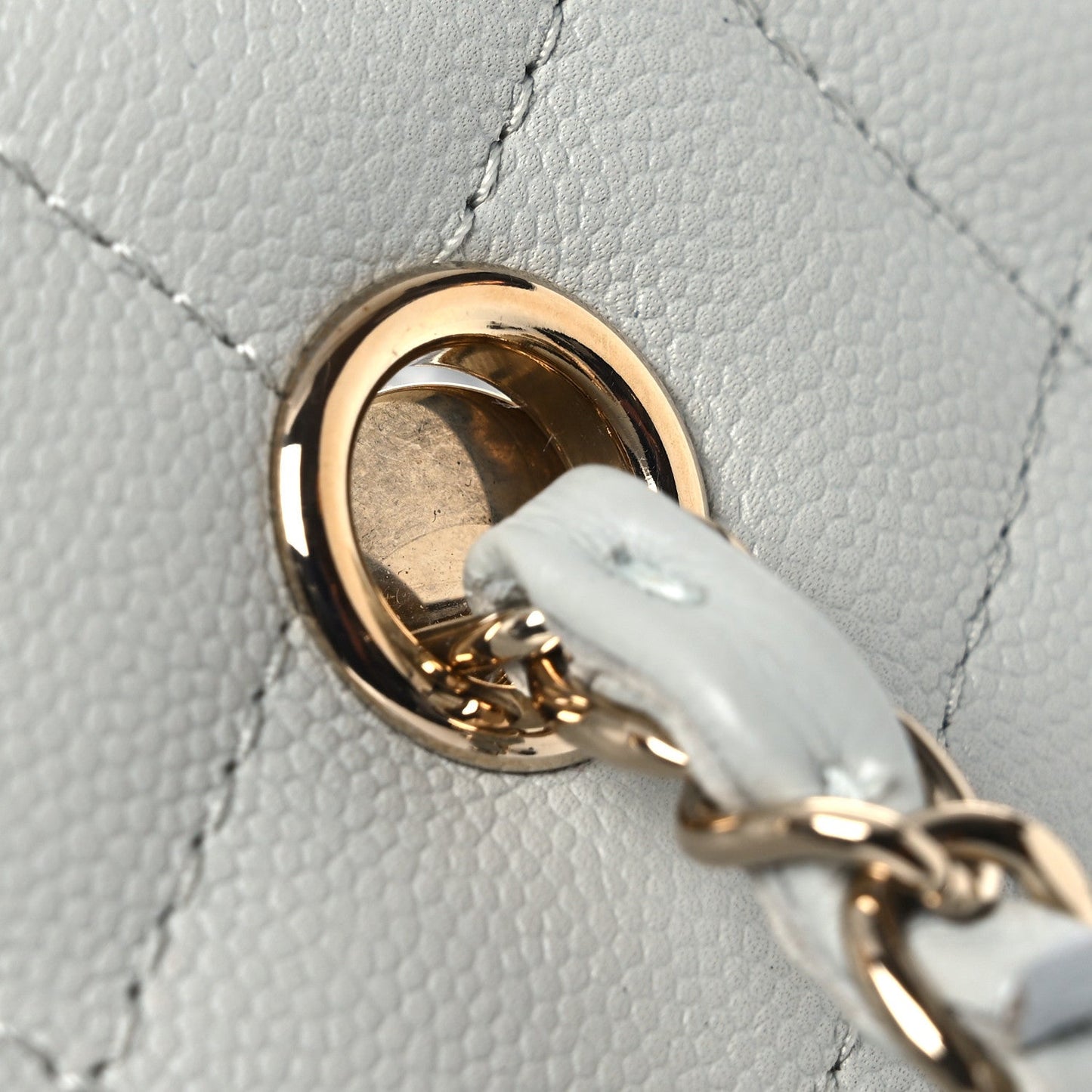 Caviar Quilted Shopping Tote Light Green