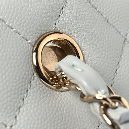 Caviar Quilted Shopping Tote Light Green
