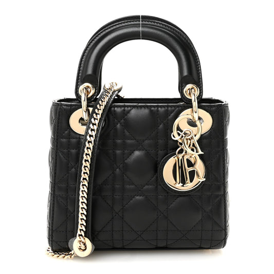 Lambskin Cannage Mini Lady Dior Black
