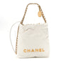 Shiny Calfskin Quilted Mini Chanel 22 White