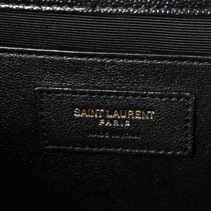 Grain De Poudre Textured Mixed Matelasse Triquilt Medium Monogram Satchel Black