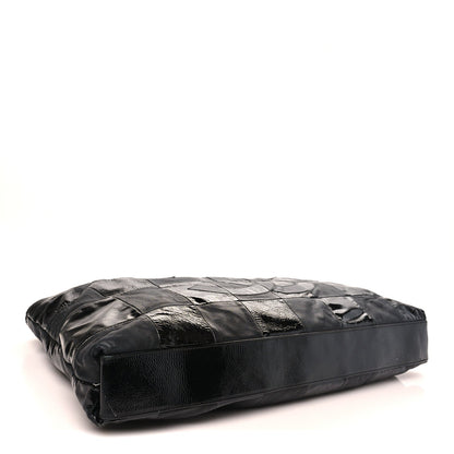 Patent Patchwork Large Brooklyn Tote Black