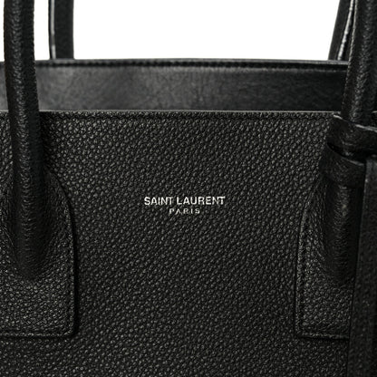 Grained Calfskin Small Sac De Jour Black