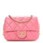 Lambskin Quilted CC Small Dynasty Flap Pink
