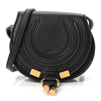 Calfskin Nano Marcie Saddle Bag Black