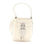 Box Calfskin Micro Shark Lock Bucket Bag White
