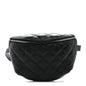 Calfskin Quilted Uniform Waist Belt Bag Black