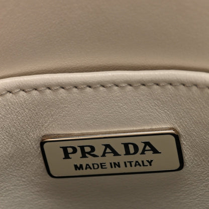 Spazzolato Triangle Small Double Handle Crossbody Tote White