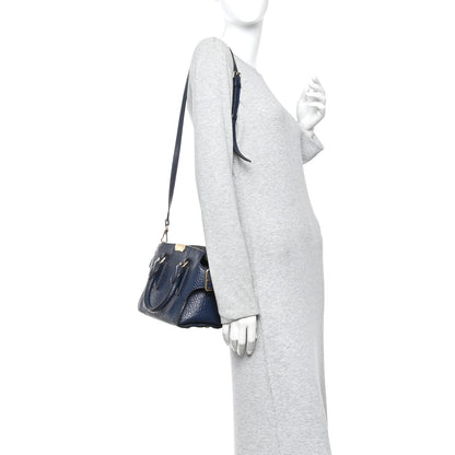 Signature Grain Small Clifton Bag Navy Blue