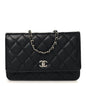 Caviar Quilted CC Turnlock Wallet On Chain WOC Black