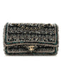 Tweed Braid Medium Flap Turquoise Multicolor