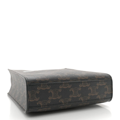 Triomphe Canvas Calfskin Mini Vertical Cabas Tan