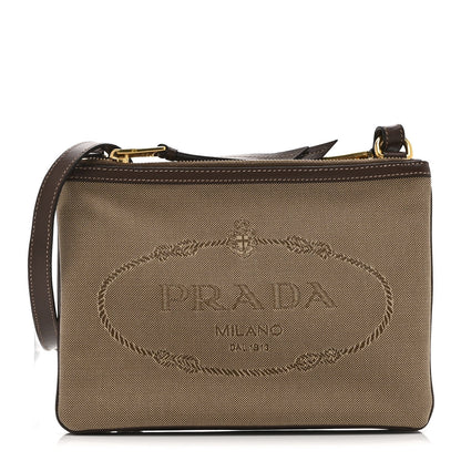 Jacquard Logo Flat Crossbody Bag Corda Bruciato