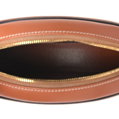 Smooth Calfskin Cuir Small Triomphe Oval Crossbody Purse Tan