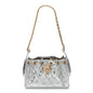 Metallic Aged Calfskin Mini Chanel 25 Handbag Silver