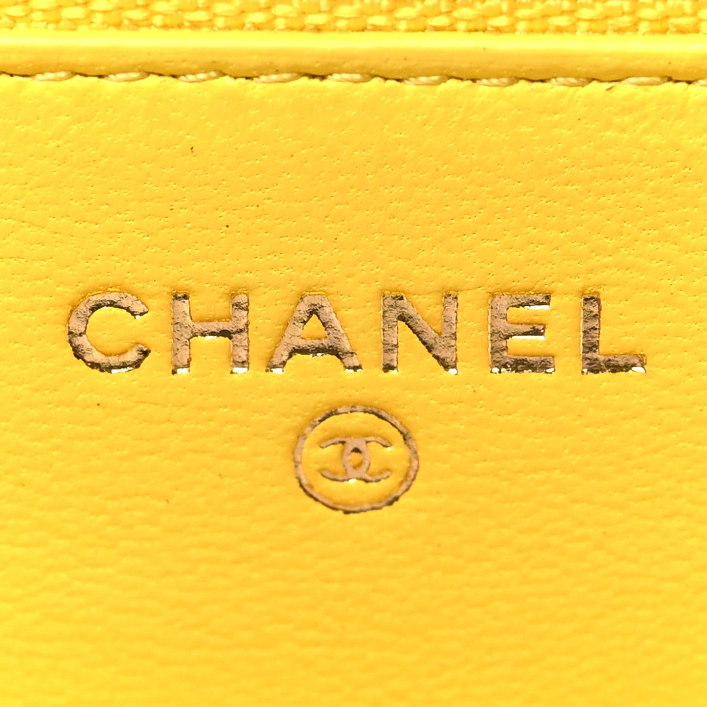 Lambskin Quilted Wallet on Chain WOC Yellow