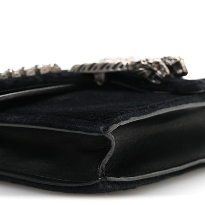 Velvet Crystal Super Mini Dionysus Shoulder Bag Black