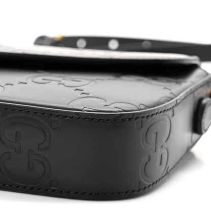 Gilbert Calfskin GG Super Mini Shoulder Bag Black
