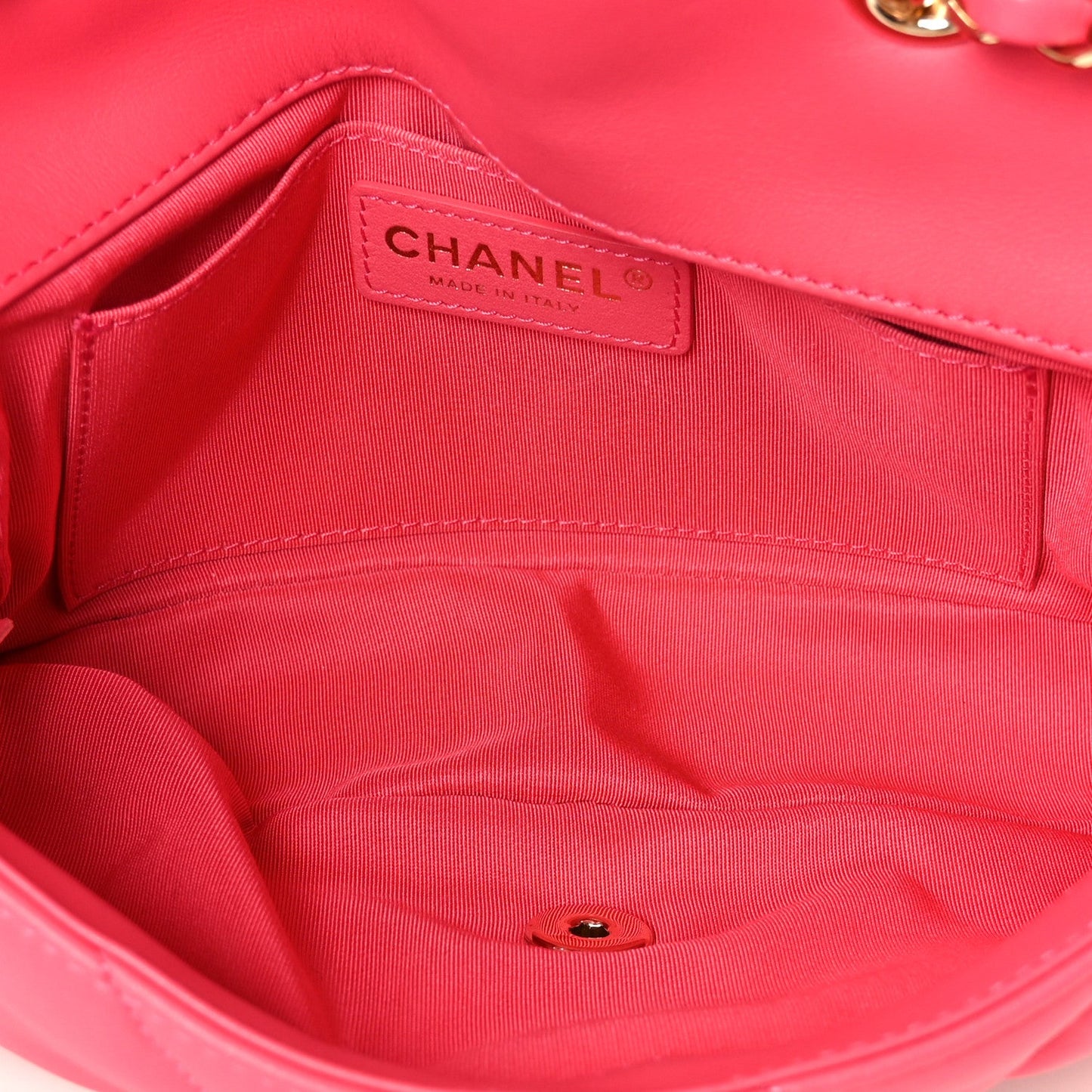Calfskin Quilted Medium Bubbly Flap Pink