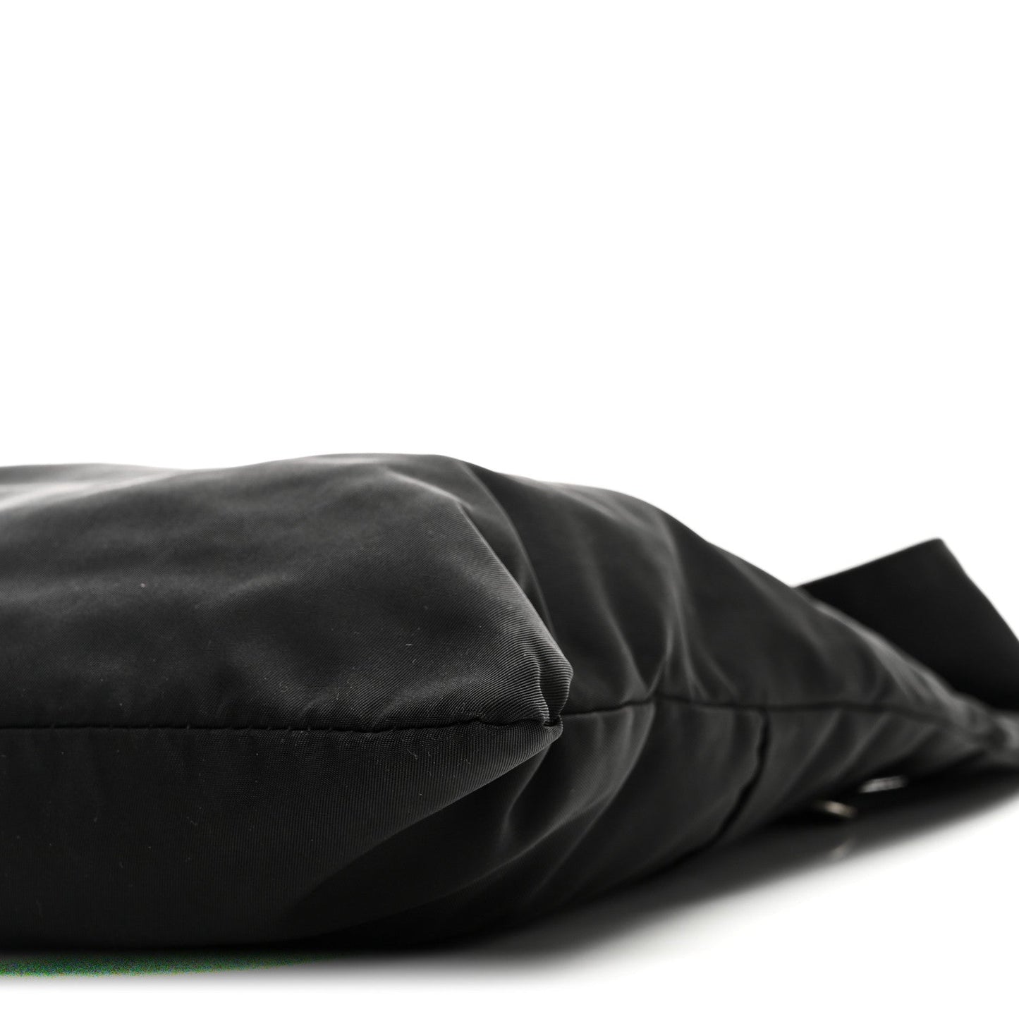 Tessuto Nylon Saffiano Flat Messenger Bag Black