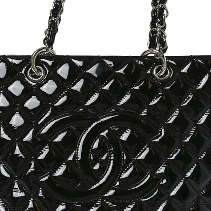 Patent Quilted Grand Shopping Tote GST Black