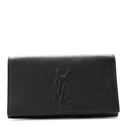 Calfskin Monogram Large Belle De Jour Clutch Black