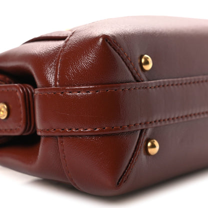 Shiny Lambskin Quilted Mini Cocodoc Top Handle Bag Brown