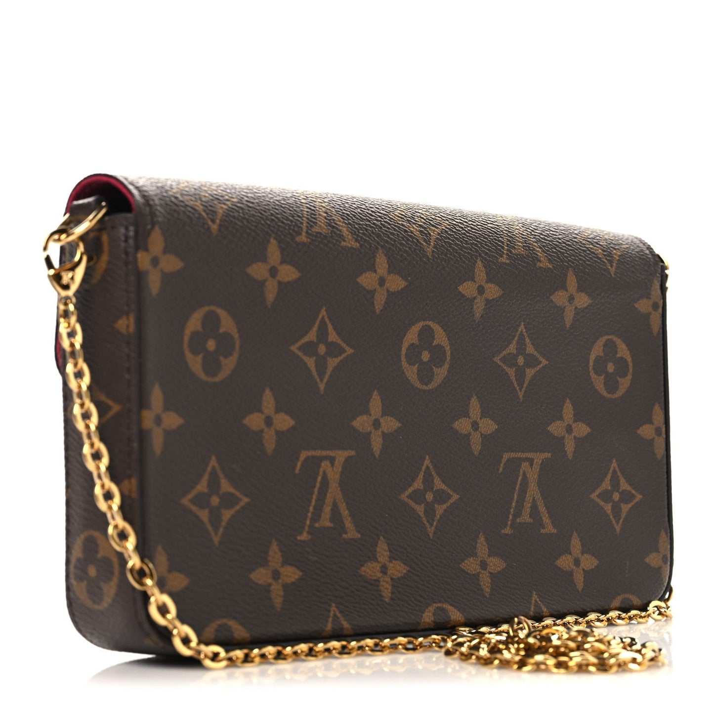 Monogram Pochette Felicie Chain Wallet Fuchsia