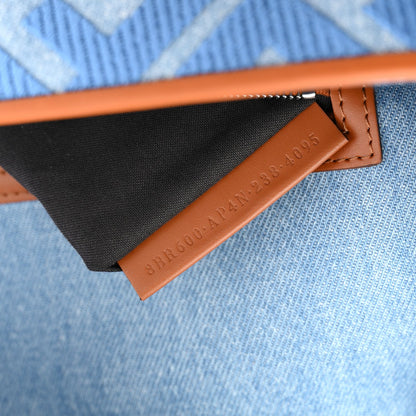 Denim Vitello King FF Embroidered Baguette Denim Chiaro Brandy