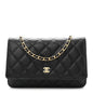 Lambskin Quilted Wallet On Chain WOC Black