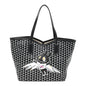 X KASING LUNG Calfskin Canvas M Labubu Tote MM Black