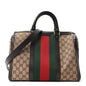 Monogram Selleria Calfskin Vintage Web Medium Boston Beige Ebony Cocoa