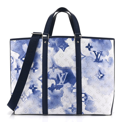 Monogram Watercolor New Tote GM Blue
