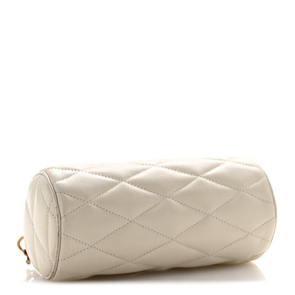 Lambskin Monogram Mini Sade Tube Bag Crema Soft